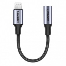 Адаптер Ugreen US211 3.5 мм Female - Lightning Male Aluminum Shell 10 см чорный