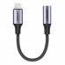Адаптер Ugreen US211 3.5 мм Female - Lightning Male Aluminum Shell 10 см чорный
