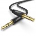 Аудио кабель для подключения гарнитуры UGREEN AV112 3.5mm Male Cable золотистый Plated Metal Case with Braid 50363