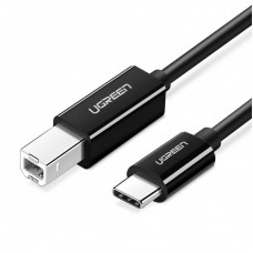 Кабель для принтера UGREEN US241 USB-C to USB 2.0 Print Cable 2m чорный (50446)