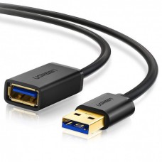 Кабель (удлинитель) USB-штекер-гнездо Ugreen US129 USB 3.0 Extension Male Cable 3m чорный (30127)