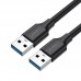Кабель Ugreen US128  USB 3.0 A Male to Male Cable 1m  чорный  (10370)