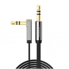 Аудио кабель UGREEN AV119 3.5mm Male to 3.5mm Male Straight to angle flat Cable 1m (10597)