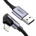 Кабель UGREEN US299 USB-A to Lightning Braided cable with Aluminum Shell M/M чорный 1m (60521)