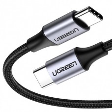 Кабель UGREEN US261 USB 2.0 C M/M Round Cable Nickel Plating Aluminum Shell 2m (серый чорный(50152)