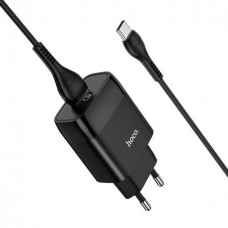 Сетевое зарядное устройство HOCO C72Q QC3.0 1USB 3A + Type-C чорный