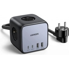 Сетевое зарядное устройство для UGREEN CD268 3-контактная розетка DigiNest Cube 65W 2*USB+2*USB-C Power Strip
