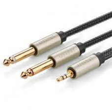Аудио кабель соединительный UGREEN 3.5mm TRS to Dual 6.35mm TS Audio Cable 2m серый (10615)