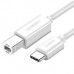 Кабель для принтера или сканера UGREEN US241 USB-C to USB 2.0 Print Cable 1.5m белый 40417
