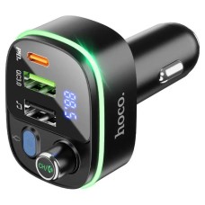 FM-трансмиттер Hoco E62 Fast PD20W+QC3.0 car BT FM transmitter чорный