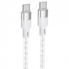 Кабель Hoco X99 Crystal junction 60W silicone charging data cable Type-C to Type-C 3A 1.2m  серый