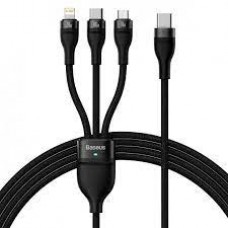 Кабель Baseus Flash Series Ⅱ One-for-three Fast Charging Cable Type-C to M+L+C 100 W 1.5 m чорный (CASS030201)