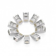 Разъем коннектор UGREEN Cat6 Ethernet RJ45 экранированный обжимной разъем позолоченный 10 шт (NW111)
