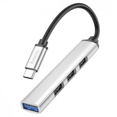 Кабель-переходник HOCO HB26 4 in 1 adapter(Type-C to USB3.0+USB2.0*3) серебристый