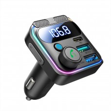ФМ модулятор Joyroom CCB01 48W Dual-Mic Car Wireless FM Transmitter чорный