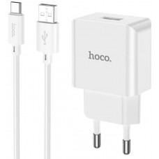 Сетевое зарядное устройство HOCO C106A Leisure single port charger Type-C, 10.5W 2.1A белый /36 Сетевое зарядное устройство HOCO C106A Leisure single port charger Type-C, 10.5W 2.1A белый /36