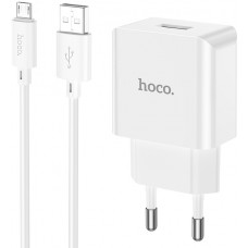 Сетевое зарядное усттройство Hoco C106A Leisure single port charger set Micro 10.5W белый