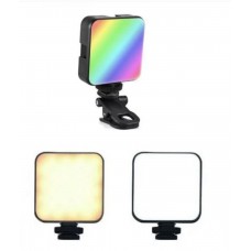 Накамерный компактный видеосвет AY-83 аккумуляторный, мини LED RGB лампа с прищепкой