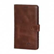 Чехол кожаный универсальный 4,7 dark brown камера в центре