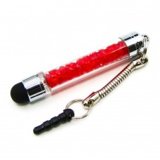 Стилус-брелок ёмкостный , с красными кристаллами