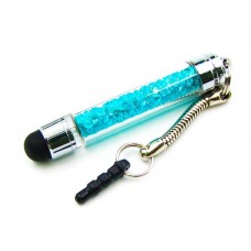 Стилус-брелок ёмкостный , с голубыми кристаллами