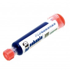 Лак изоляционный Mechanic BY-UVH900, синий, в шприце, 10 ml (LB10 UV curing solder proof printing ink)