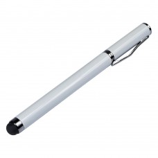 Стилус ёмкостный , с шариковой ручкой, металлический, белый