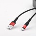 Кабель Hoco X26 USB to MicroUSB 1m черный красный
