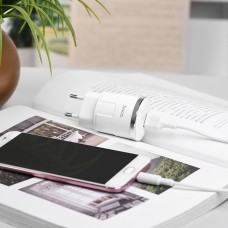 Сетевое зарядное устройство Hoco C37A USB белое + кабель USB to MicroUSB Сетевое зарядное устройство Hoco C37A USB белое + кабель USB to MicroUSB