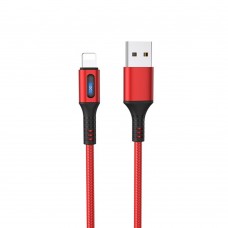 Кабель Hoco U79 с индикатором USB to Lightning 1.2m красный