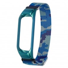 Ремешок Миланская петля для Xiaomi Mi Band 3/ 4 сине-камуфляжный Ремешок Миланская петля для Xiaomi Mi Band 3/ 4 сине-камуфляжный