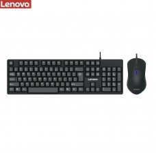 Комплект клавиатура и мышь Lenovo KM101 (ENG/ РУС) черный