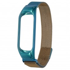 Ремешок Миланская петля радужная для Xiaomi Mi Band 5/ 6 40 золотисто-синий Ремешок Миланская петля радужная для Xiaomi Mi Band 5/ 6 40 золотисто-синий