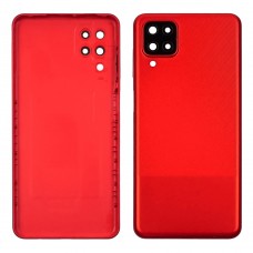 Задняя крышка для Samsung A125 Galaxy A12 (2020) со стеклом камеры красный (красная)