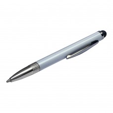 Стилус ёмкостный , с выдвижной шариковой ручкой, металлический, белый Стилус ёмкостный , с выдвижной шариковой ручкой, металлический, белый