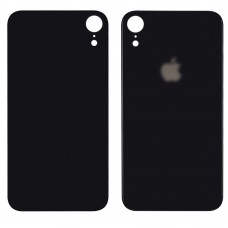 Заднее стекло корпуса для Apple iPhone XR черный (чёрное) (Big hole)
