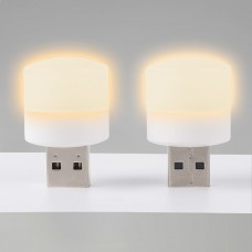 USB LED лампочка цилиндрическая, теплый свет белая