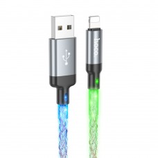 Кабель Hoco U112 светящийся провод USB to Lightning 1m grey