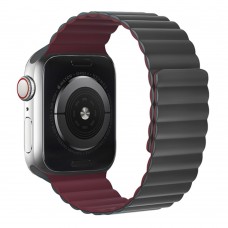 Ремешок силиконовый Hoco iWatch WA07 magnetic 38/ 40/ 41mm grey красный wine