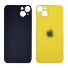 Заднее стекло корпуса для Apple iPhone 14 Plus желтый (жёлтое) (Big Hole)