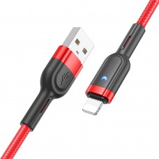 Кабель Hoco U117 с индикатором USB to Lightning 1.2m красный