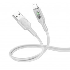Кабель Hoco U120 с индикатором USB to Lightning 1.2m grey
