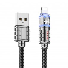 Кабель Hoco U122 с индикатором USB to Lightning 1.2m черный