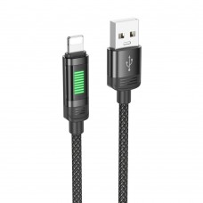 Кабель Hoco U126 с индикатором USB to Lightning 1.2m черный
