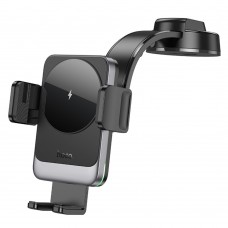 Автодержатель Hoco HW14 с беспроводной зарядкой 15W черный серый Автодержатель Hoco HW14 с беспроводной зарядкой 15W черный серый