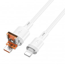 Кабель Hoco U131 2в1 USB/ Type-C to Lightning 1.2m белый