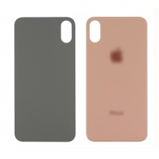 Заднее стекло корпуса для Apple iPhone XS Rose золотистый (розово-золотистое) (Big hole)