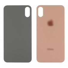 Заднее стекло корпуса для Apple iPhone XS Max Rose золотистый (розово-золотистое) (Big hole)