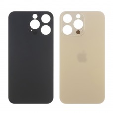 Заднее стекло корпуса для Apple iPhone 14 Pro золотистый (золотое) маленький вырез под камеру