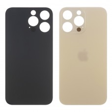 Заднее стекло корпуса для Apple iPhone 14 Pro Max золотистый (золотое) маленький вырез под камеру